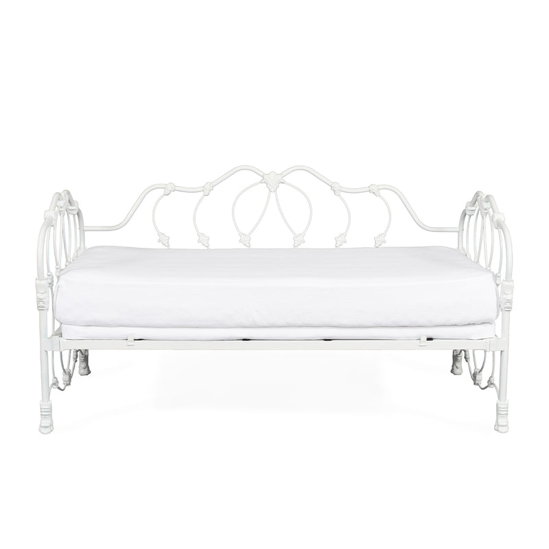 Midcentury Iron Daybed in Matte White Finish