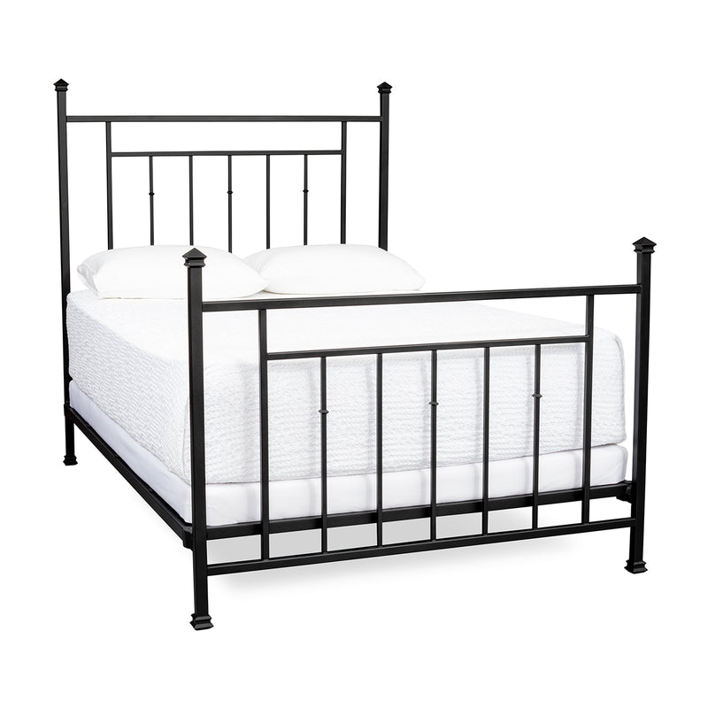 Craftsman Complete Iron Bed in Flat Black Finish, Full Frame