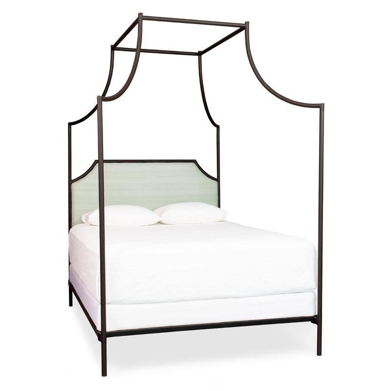 Flying Arch Canopy Iron Bed in Manhattan Finish with Customer's Own Upholstery, Queen Frame