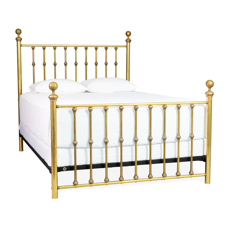 Palisade Complete Bed in Natural Brass Finish, Queen Frame