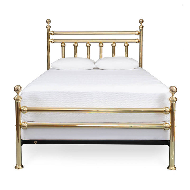 Cosmopolitan Open Foot (Double Blanket Bar) in Polished Brass, Queen Frame