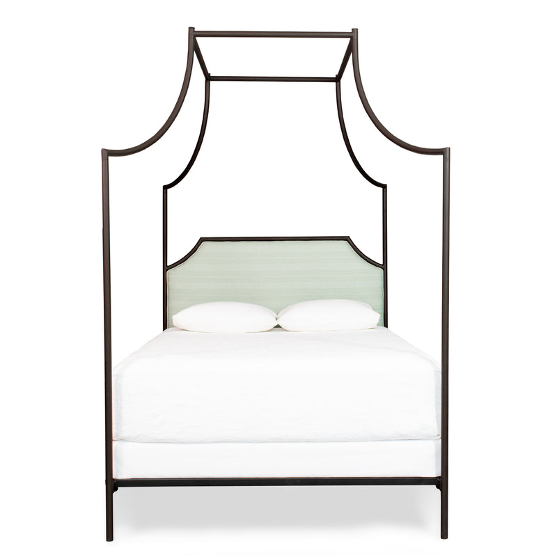 Flying Arch Canopy Iron Bed in Manhattan Finish with Customer's Own Upholstery, Queen Frame