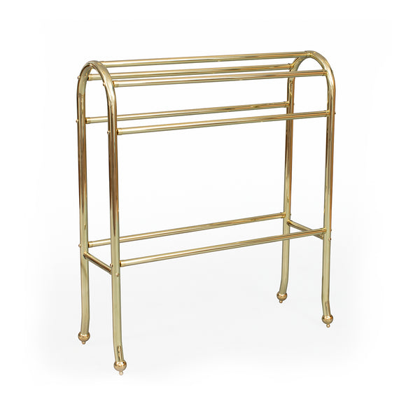 Arched Brass Blanket Rack in Polished Brass Finish