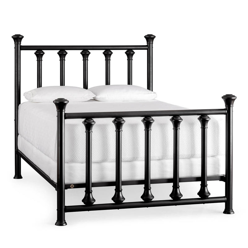 Captiva Complete Iron Bed in Gunmetal Finish with Fancy Feet, Queen Frame