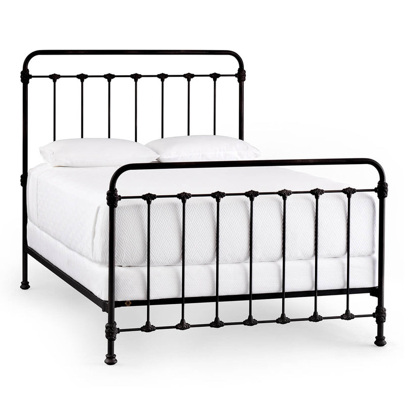 Picket Fence Complete Iron Bed in Appomattox Finish, Queen Frame